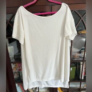 We The Free Cream Short Sleeve Scoop Neck Tee